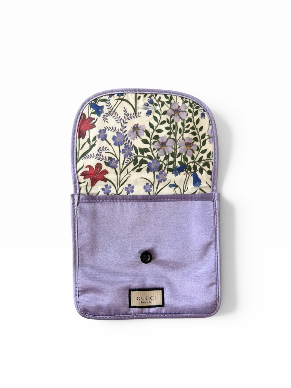 Gucci Beauty Flora Gorgeous Magnolia Lavender Satin Cosmetic Pouch